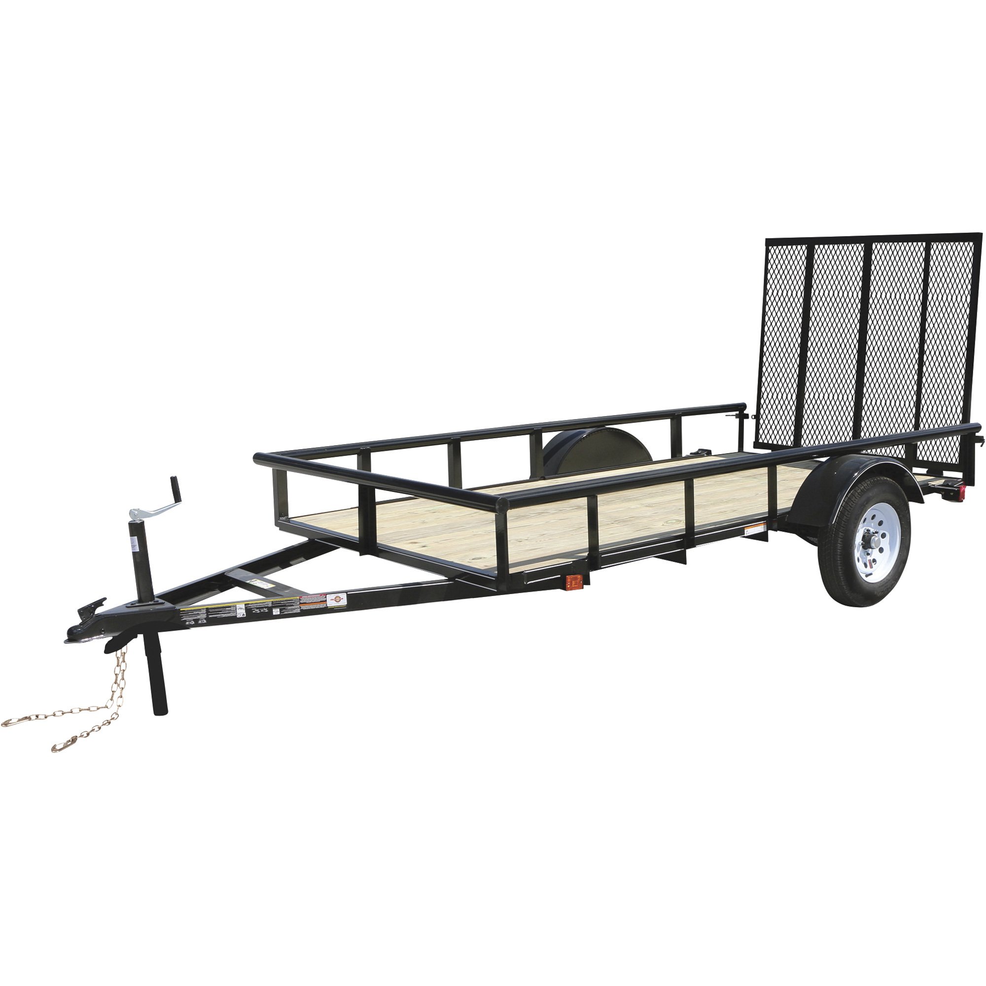 Carry-On Trailer 5.5ft. x 10ft. Steel Wood-floor Utility Trailer with Rear Gate/Ramp and Tongue Box, 2040-Lb. Load Capacity, Model# 5.5X10GWPR
